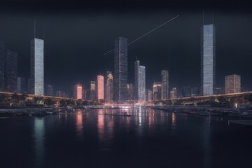 Obraz premium nocny widok na kraj 