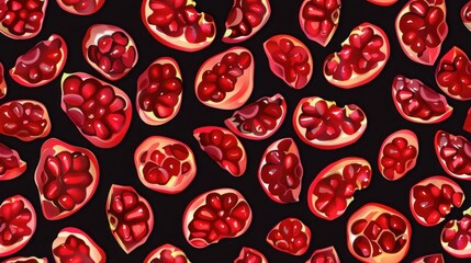 A Seamless Pattern of Pomegranate Seeds