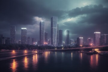 Obraz premium country skyline at night 