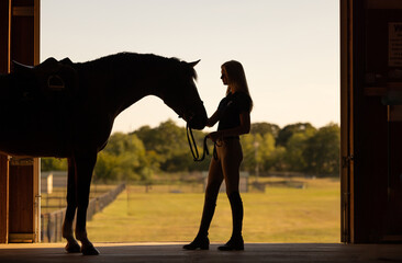 Equestrian Youth Teen Hunter Jumper riding attire with horse