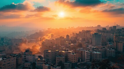 Obraz premium Sunset over Amman, Jordan