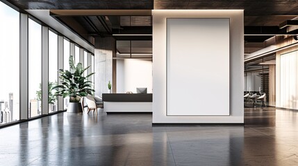 Corporate branding mockup with modern business offices.