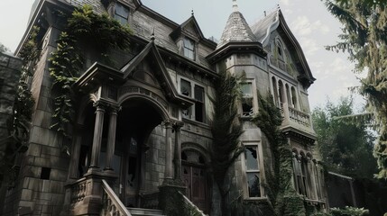 A wide brick entrance to a large courthouse, justice, or government style building