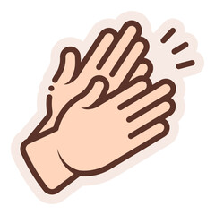 clapping hands sticker illustration