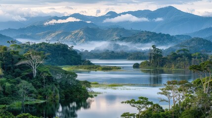 Fototapeta premium Serene landscapes in natural beauty