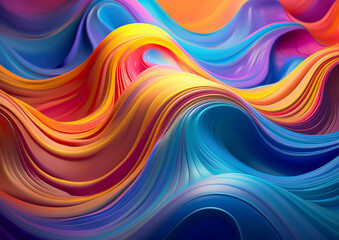 Obraz premium カラフルな塗料が波打つ抽象的な背景