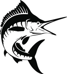 Marlin sump fish silhouette vector image