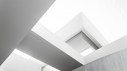 Fototapeta premium 2. Create a minimalist abstract architecture design featuring clean lines and modern shapes, ideal for generating a sleek and contemporary white background image.