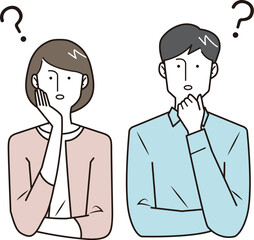 疑問を浮かべる夫婦