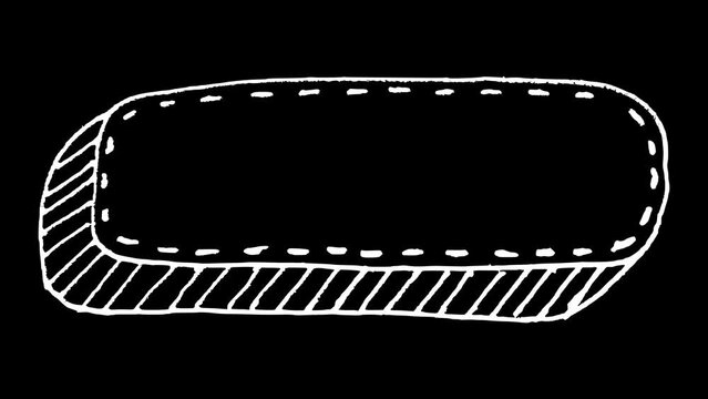 White wiggly hand drawn rounded rectangle shape lower third doodle animation   