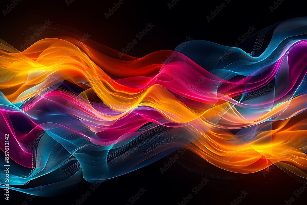 Aufkleber abstract wavy pattern with vibrant colors