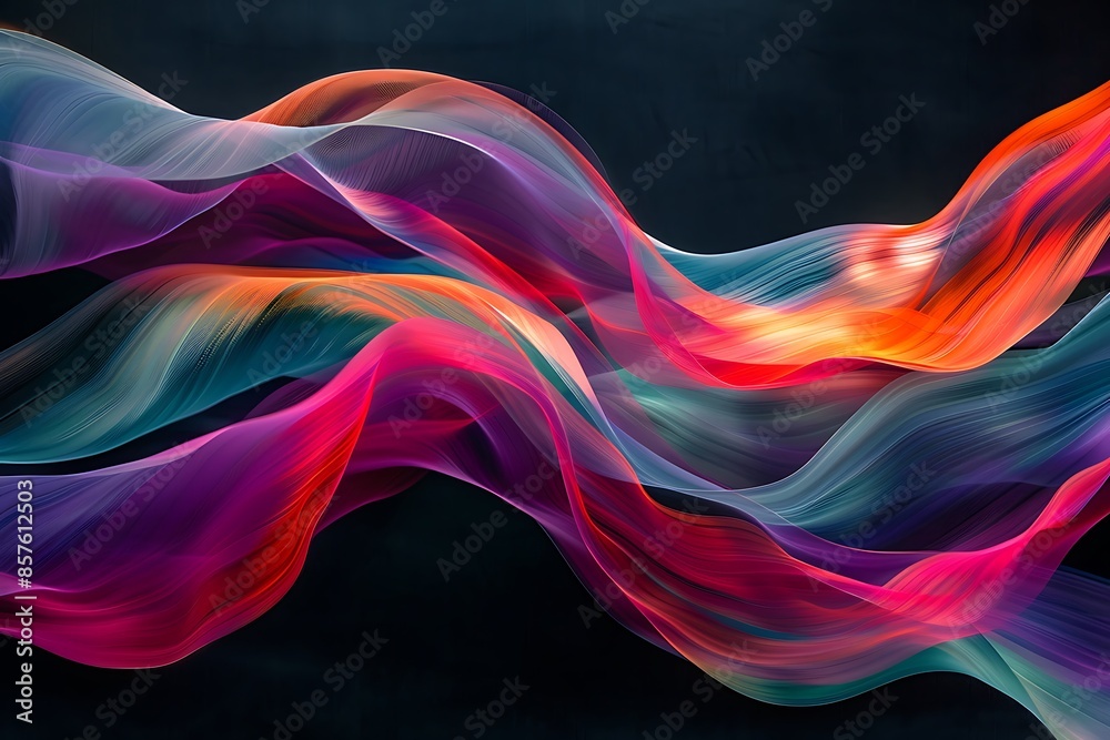 Poster abstract waves of color