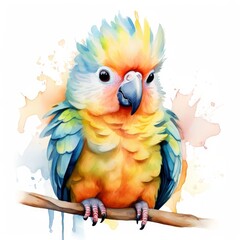 AI Image Generator, vibrant parrot with bright, rainbow-colored feathers.
