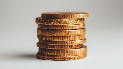 stacks of coins with a gold hue