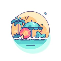 tropical island with palm trees made by midjourney