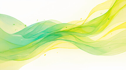 Abstract green and yellow waves with copy space text for background, design, and website.