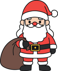 Cute santa claus cartoon illustrations