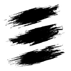 Black paint brush stroke design elements. Grunge and rough brush stroke. Trendy paintbrush with dirty texture