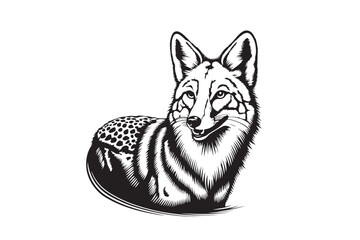 fox head vector fox vector black and white