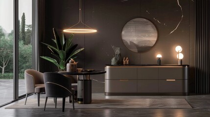 Modern chest of drawers in chic living room