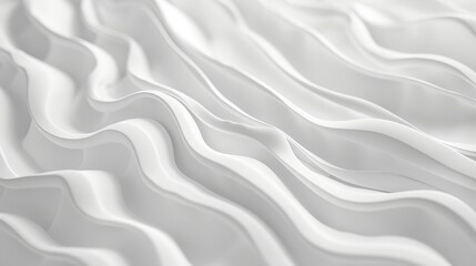 Obraz premium Clean white wave patterns merge effortlessly with a pristine background, illustrating simplicity and purity