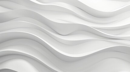 Obraz premium Clean white wave patterns merge effortlessly with a pristine background, illustrating simplicity and purity