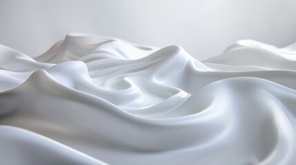 Clean white wave patterns merge effortlessly with a pristine background, illustrating simplicity and purity