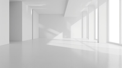 Fototapeta premium Clean white space with a large empty area and a smooth background.