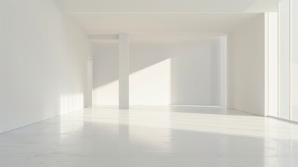 Fototapeta premium Clean white space with a large empty area and a smooth background.