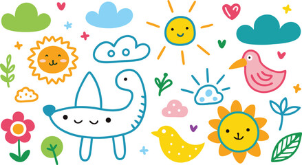 A cartoon character with a sun on it