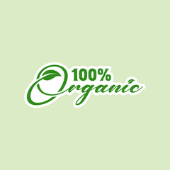 100 percent organic label sticker