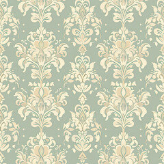 Muted pastel vintage wallpaper, ornate floral pattern, seamless, elegant and intricate details.