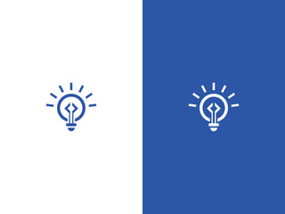 thinking and idea logo design template