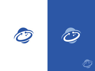 abstract minimal space logo design idea