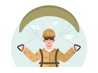 Army man skydiving. Army vector illustration