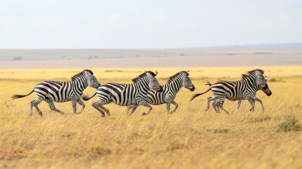 Obraz premium Zebras in Masai Mara National Park in Kenya, Africa
