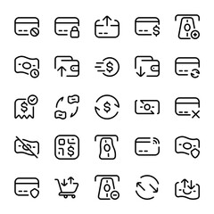 Transaction icons with line style, perfect for user interface projects