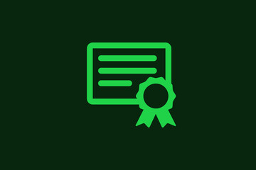 Geometric certification illustration in flat style design. Vector illustration and icon.