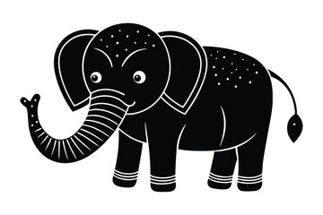 Obraz premium Elephant Silhouette vector illustration 