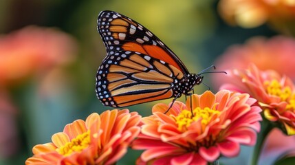 Fototapeta premium importance of pollinator-friendly gardens in supporting bees, butterflies, and other vital insects. 