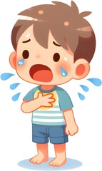 Fototapeta premium 억울해서,우는,아이,억울한,남자아이,꼬마,삽화,그림,만화