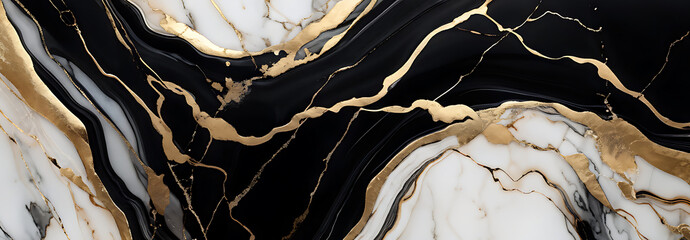 Obraz premium Gold abstract black marble background art paint pattern ink texture watercolor white fluid wall. Abstract liquid gold design luxury wallpaper nature black brush oil modern paper splash painting water 