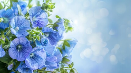 spring flower background, blue flower in the garden copy space for text