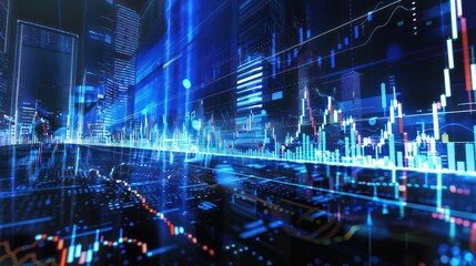 Obraz premium Stock market or forex trading graph in futuristic concept suitable for financial investment or Economic trends business idea and all art work design. Abstract finance background