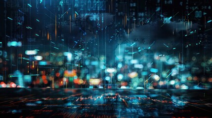 Fototapeta premium Stock market or forex trading graph in futuristic concept suitable for financial investment or Economic trends business idea and all art work design. Abstract finance background