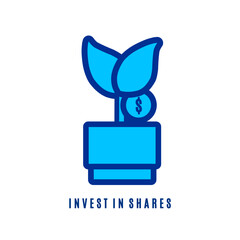 Invest money icon for illustrator