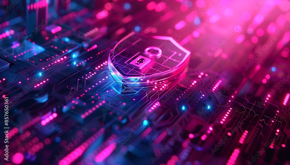 Leinwandbilder Cyber Security: Shielding Digital Data