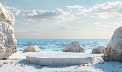 podium for displaying products background-generative ai