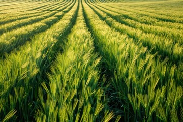 aerial view of sunny agricultural crop fields beautiful rural landscape photography