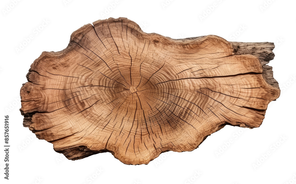 Wall mural cross section of an old big tree isolated on transparent background